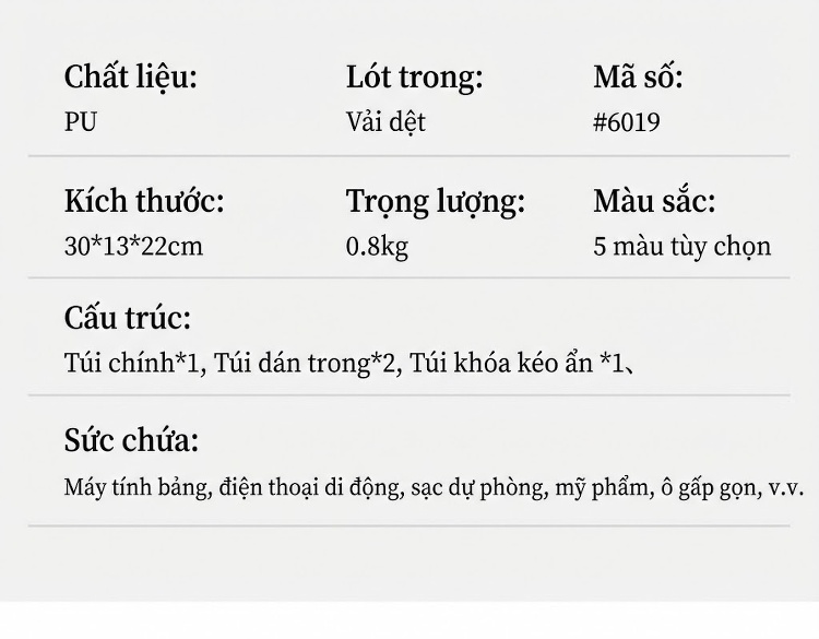 Túi Xách Nữ Set 3 Món Da Bóng Thời Trang Trung Niên Màu Nâu, Đỏ, Xanh Dương, Đen... chi tiết 5