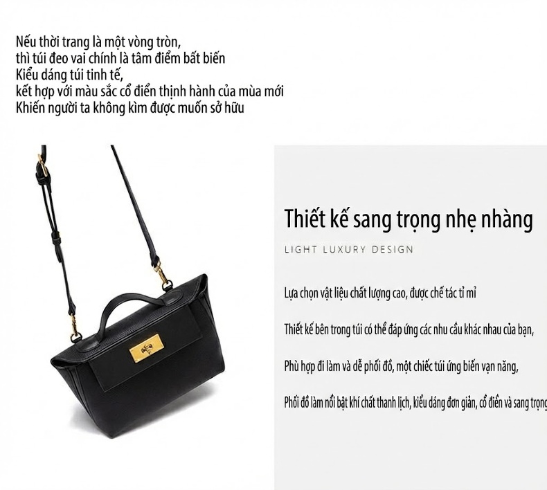 Túi Xách Nữ Tay Cầm Cánh Tiên Đeo Vai, Đeo Chéo Da Mờ Màu Đen, Nâu, Kem, Hồng chi tiết 37