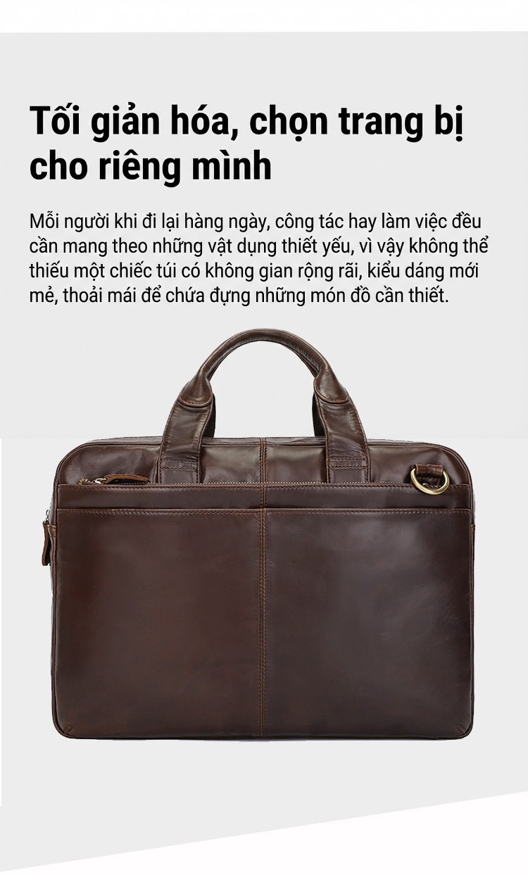 Túi Xách Tay Công Sở Nam Da Bò Dầu Sáp chi tiết 4