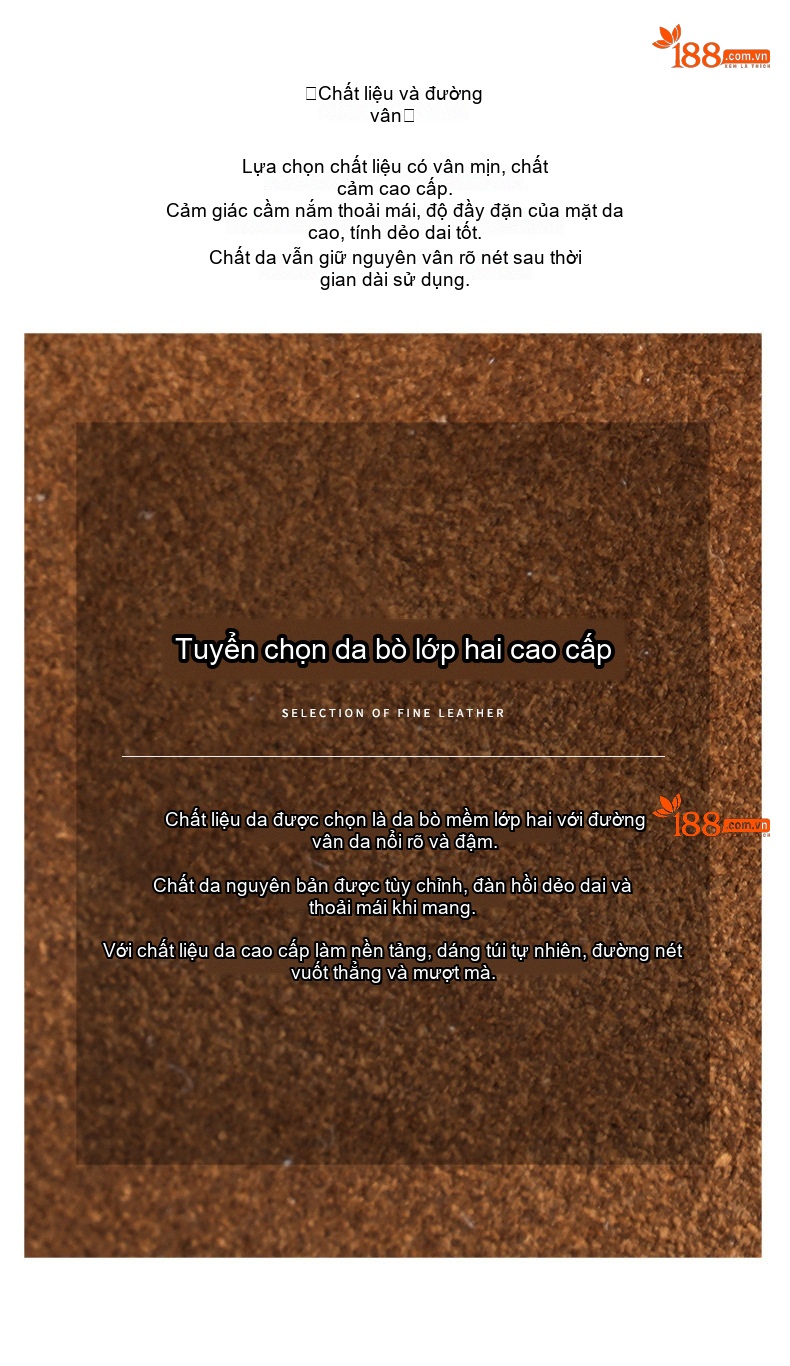 Túi Xách Tay Da Bò Tote Đeo Vai, Đeo Chéo Thiết Kế Hàn Quốc Màu Nâu, Nâu Đậm chi tiết 11