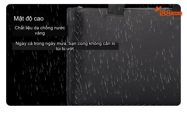 Túi Xách Tay Da Thật Đựng Laptop 13.3 Inch Kiểu Công Sở Màu Đen chi tiết 3