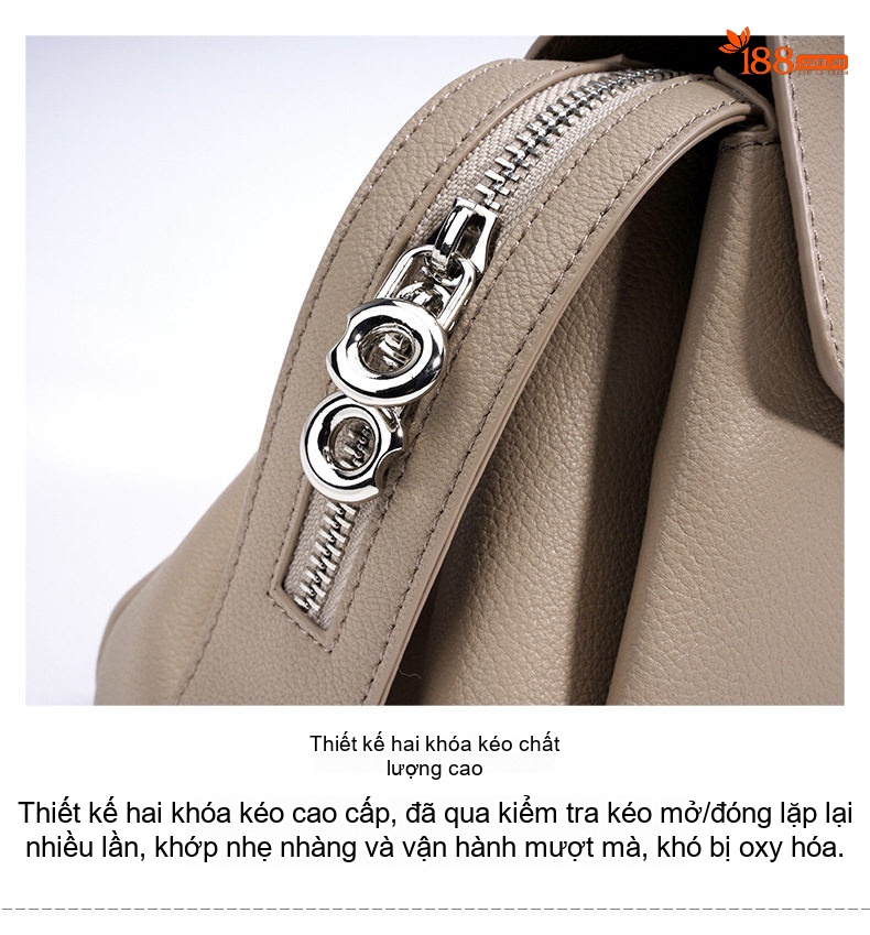 Túi Xách Tay/Đeo Chéo Nữ Da Bóng Thiết Kế Độc Đáo Phong Cách Công Sở Màu Be, Đen chi tiết 15