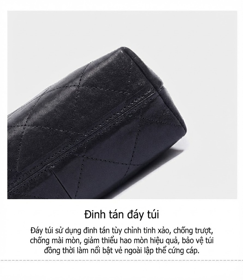 Túi Xách Tay/Đeo Chéo Nữ Da Mờ Thiết Kế Dây Xích Màu Nâu, Đen chi tiết 12