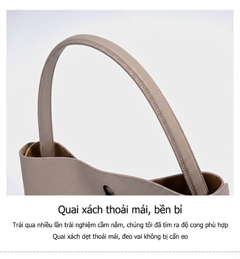 Túi Xách Tay/Đeo Chéo Nữ Thiết Kế Độc Đáo Phong Cách Hàn Quốc Da Mờ Màu Xám, Nâu, Đen chi tiết 13