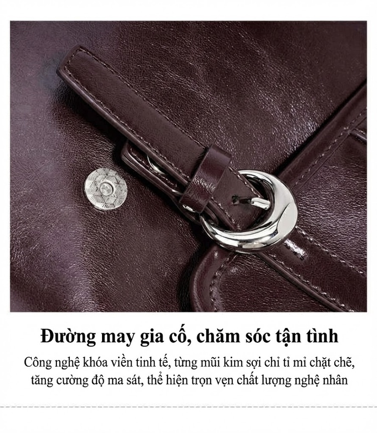 Túi Xách Tay/Đeo Vai/Đeo Chéo/Balo Nữ Da Thật Dáng Vuông Phong Cách Thời Trang Màu Đen, Nâu chi tiết 18