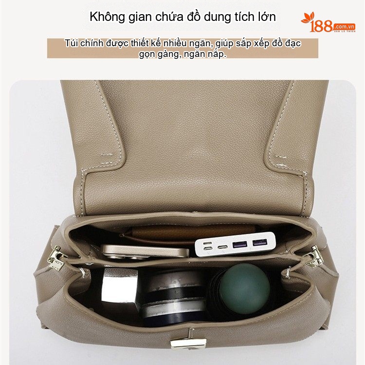 Túi Xách Tay/Đeo Vai/Đeo Chéo Thiết Kế Nhỏ Gọn Phong Cách Thời Trang Màu Đen, Nâu, Be