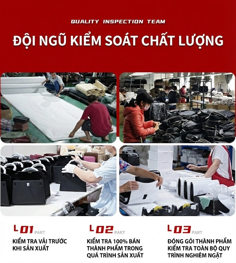 Túi Xách Tay/Đeo Vai Nữ Da Bò Dáng Bucket Phom Đứng Màu Xám chi tiết 29