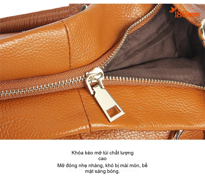 Túi Xách Tay/Đeo Vai Nữ Da Bò Sức Chứa Lớn Phong Cách Châu Âu Màu Nâu Vàng, Xám chi tiết 39