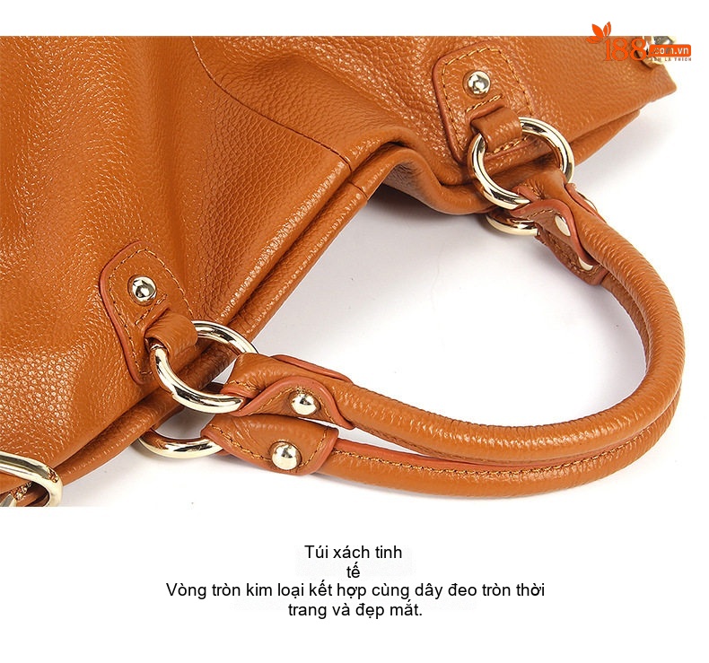 Túi Xách Tay/Đeo Vai Nữ Da Bò Sức Chứa Lớn Phong Cách Châu Âu Màu Nâu Vàng, Xám chi tiết 40