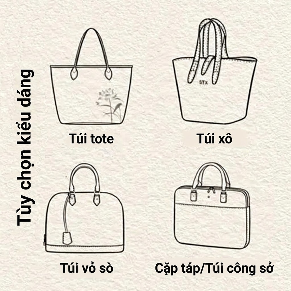 Túi Xách Tay/Đeo Vai Nữ Da Bóng Đặt May Theo Yêu Cầu Màu Đen