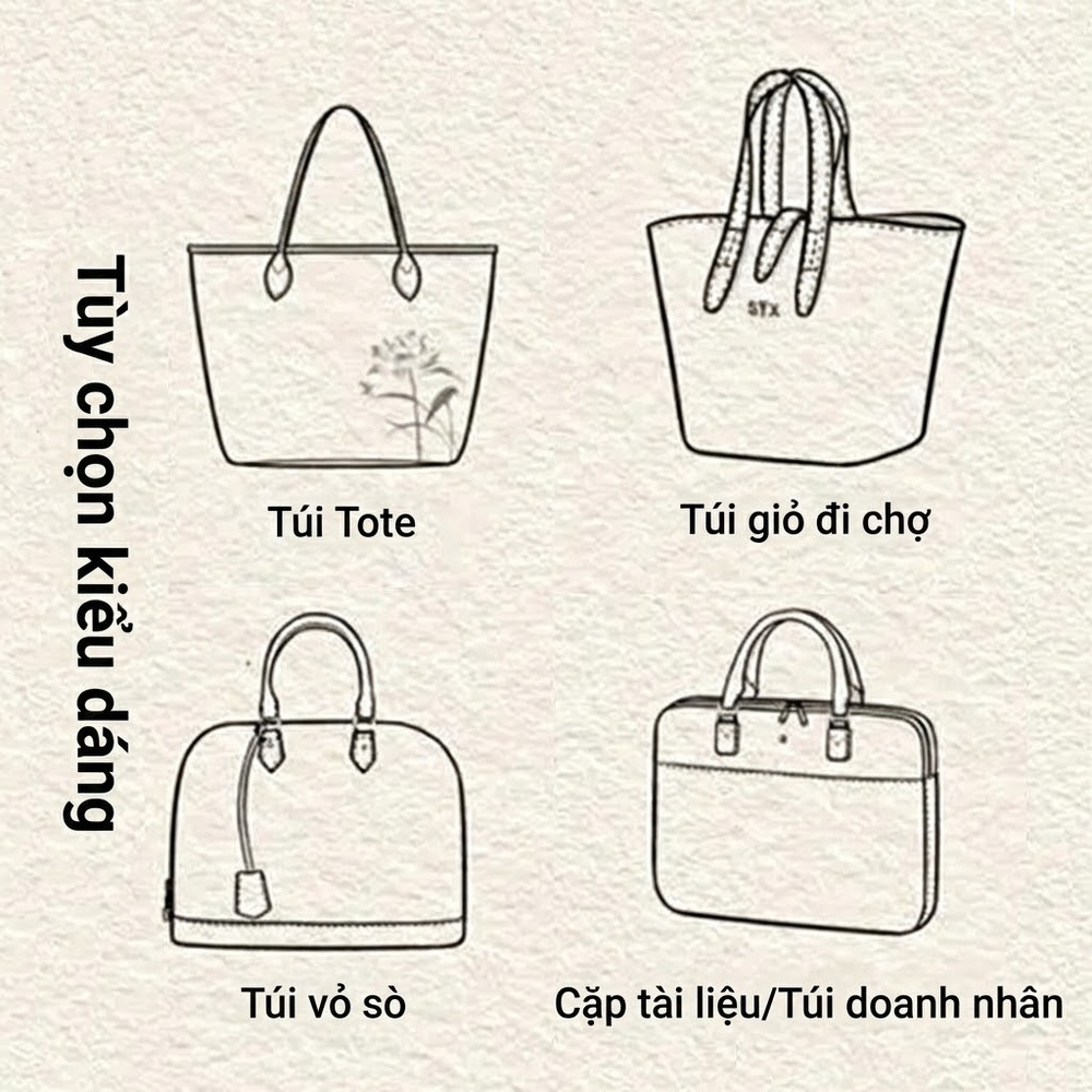 Túi Xách Tay/Đeo Vai Nữ Da Bóng Đặt May Theo Yêu Cầu Màu Đen