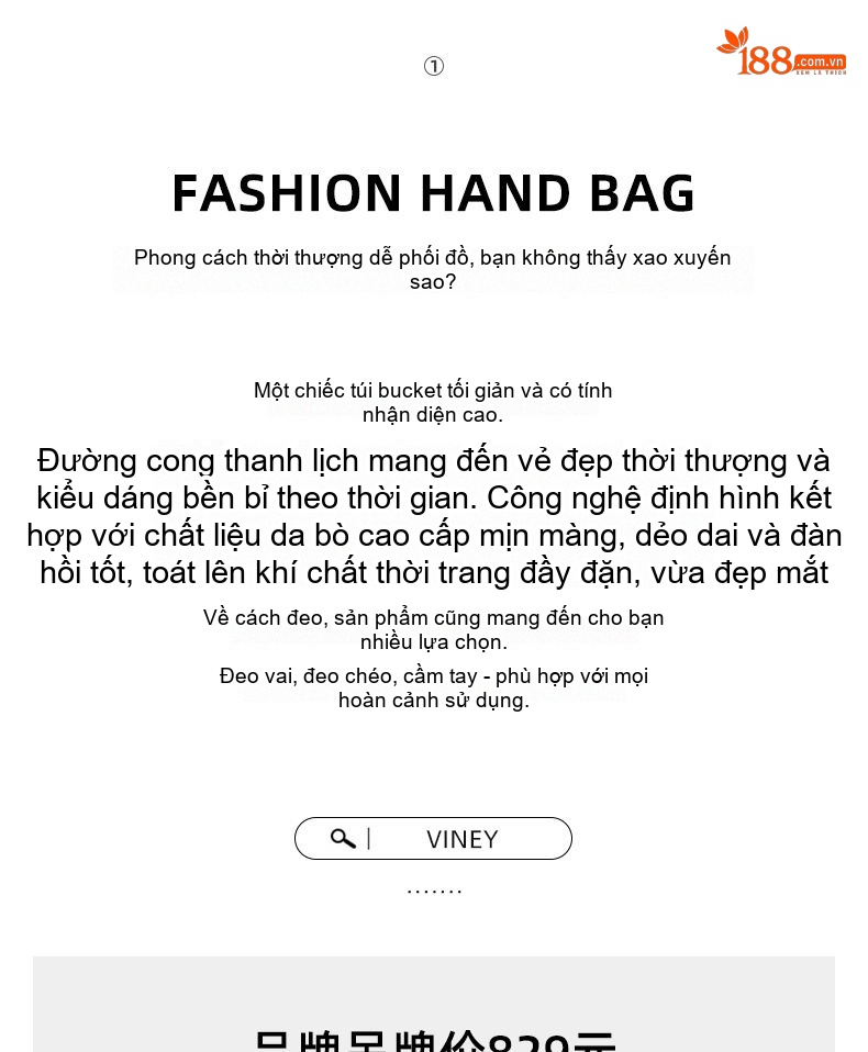 Túi Xách Tay/Đeo Vai Nữ Da Mờ Thiết Kế Bucket Đựng Vừa A4 Màu Kem chi tiết 3