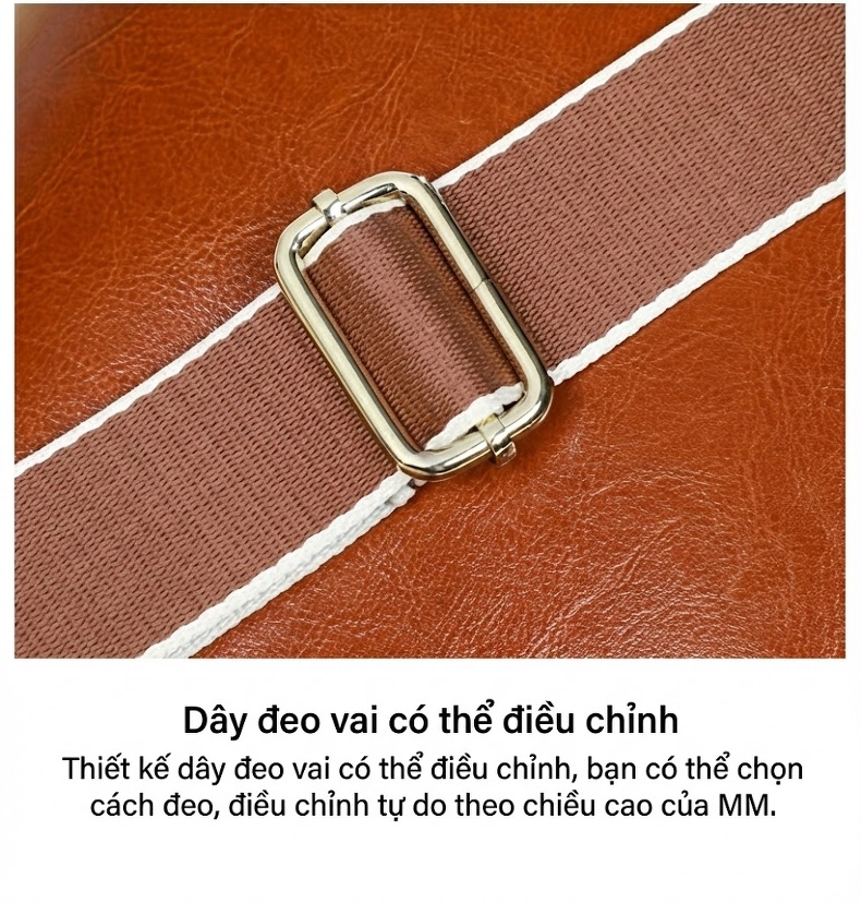 Túi Xách Tay/Đeo Vai Nữ Da Thật Dung Tích Lớn Phong Cách Thời Trang Màu Nâu chi tiết 14