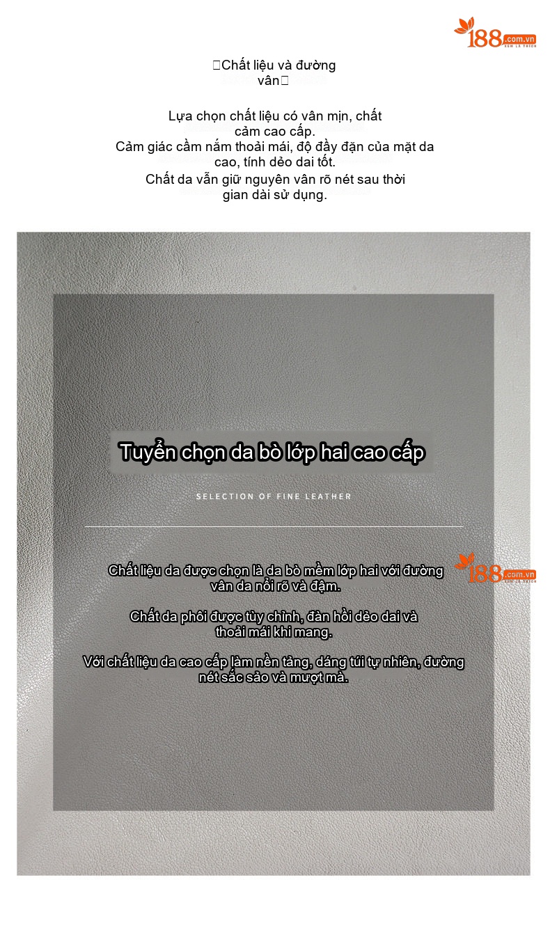 Túi Xách Tay/Đeo Vai Nữ Da Thật Thiết Kế Tối Giản Màu Xám, Hồng, Nâu chi tiết 10