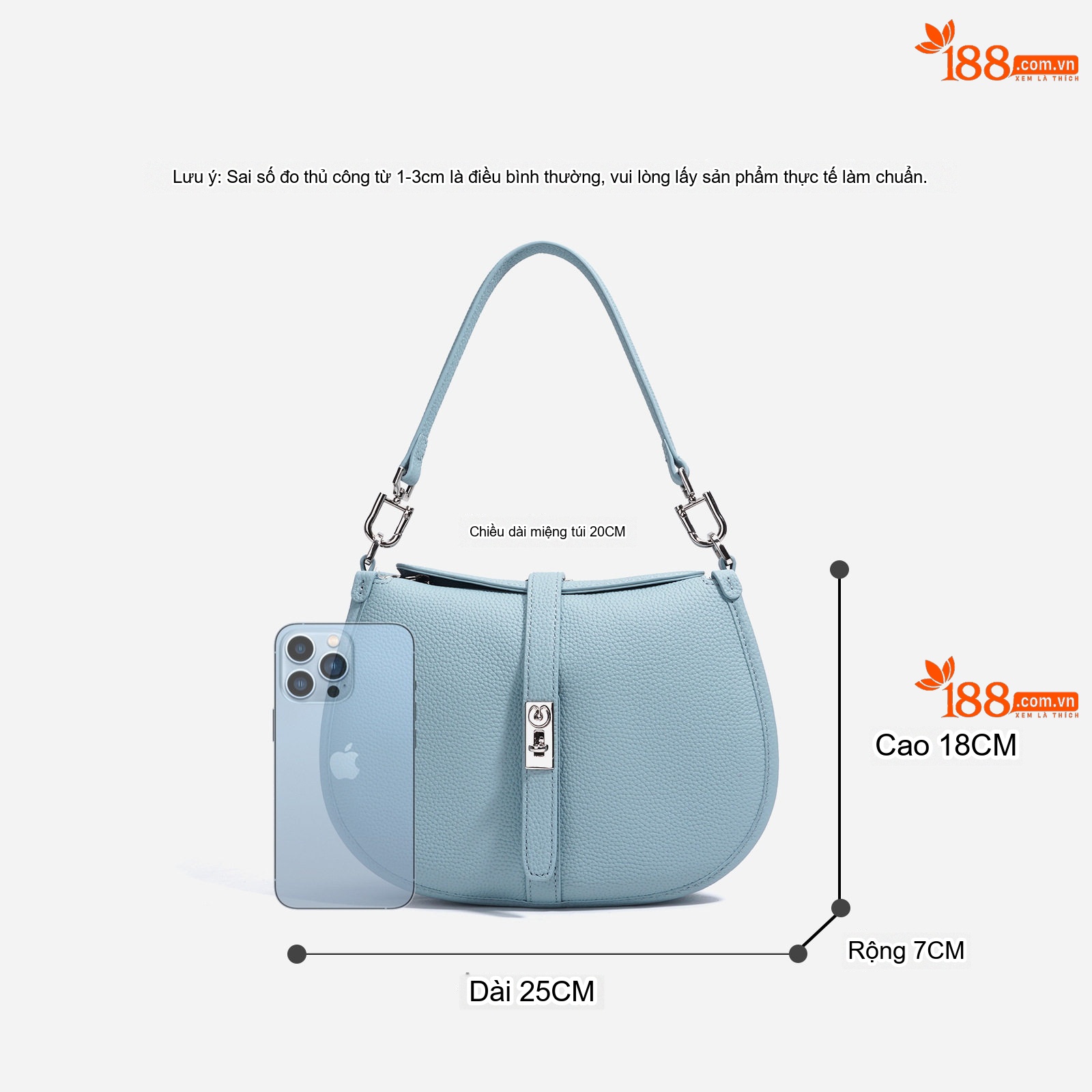 Túi Xách Tay/Đeo Vai Nữ Thiết Kế Lưỡi Liềm Da Bóng Thời Trang Công Sở Màu Hồng, Xanh Dương, Trắng, Đen...