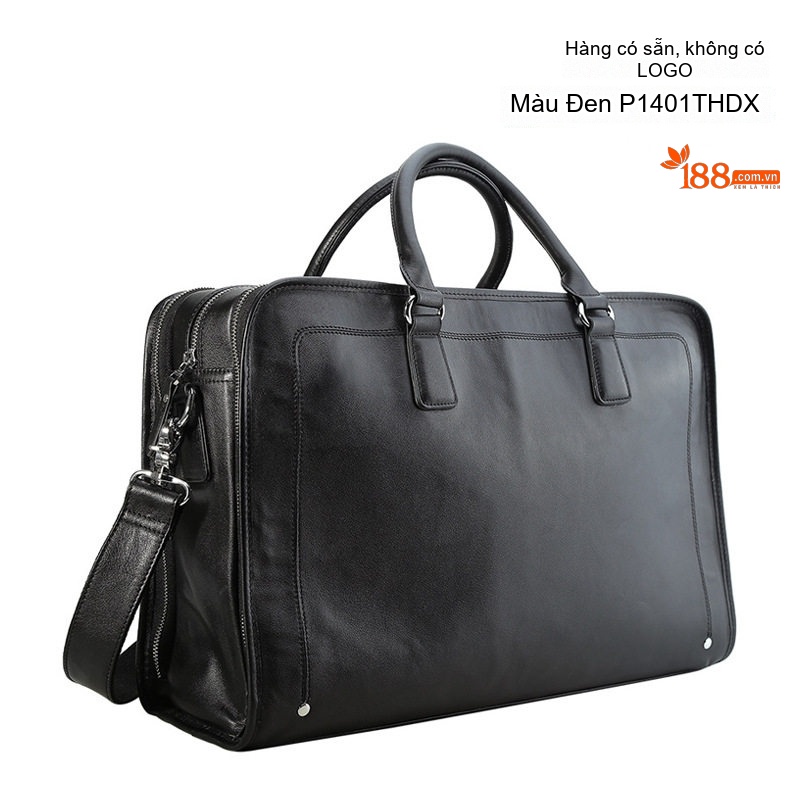 Túi Xách Tay Laptop Nam Da Bò Công Sở Đựng Tài Liệu 17 inch Màu Đen