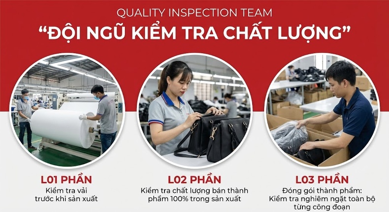 Túi Xách Tay Mini Nữ Da Bò Vân BOX Cao Cấp Màu Đỏ Rượu, Xanh Lá, Xanh Dương, Hồng chi tiết 33