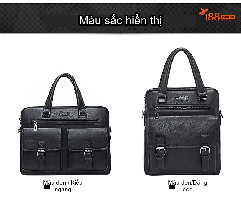 Túi Xách Tay Nam Công Sở Da Bóng Đeo Chéo Đựng Tài Liệu Màu Đen, Nâu chi tiết 11