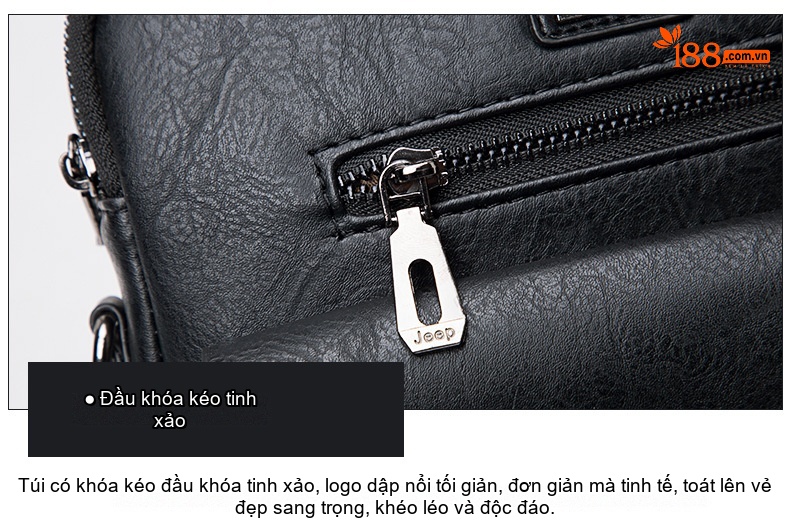 Túi Xách Tay Nam Công Sở Da Bóng Đeo Chéo Đựng Tài Liệu Màu Đen, Nâu chi tiết 24