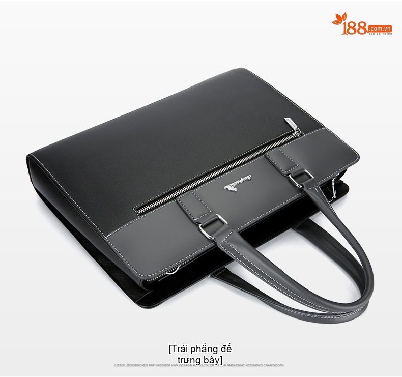 Túi Xách Tay Nam Công Sở Da Bóng Đựng Laptop Có Dây Đeo Chéo Màu Đen, Xám chi tiết 30