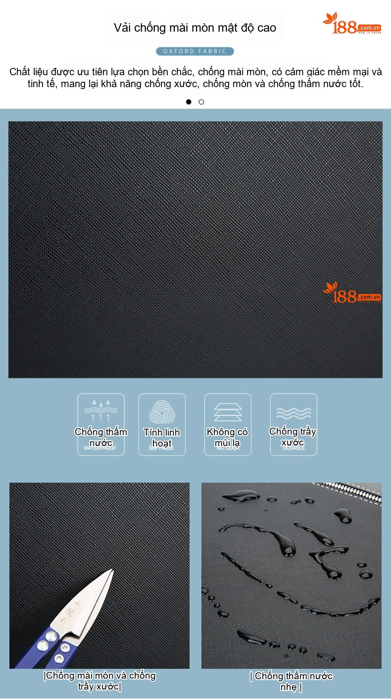 Túi Xách Tay Nam Công Sở Da Bóng Đựng Laptop Có Dây Đeo Chéo Màu Đen, Xám chi tiết 4