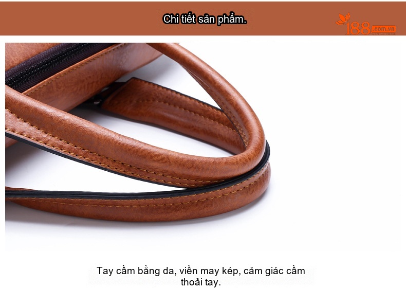 Túi Xách Tay Nam Công Sở Da Bóng Đựng Laptop Màu Nâu, Đen chi tiết 30