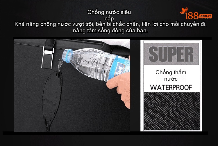 Túi Xách Tay Nam Công Sở Da Mờ Đeo Chéo, Đeo Vai Màu Đen, Xanh Navy chi tiết 2