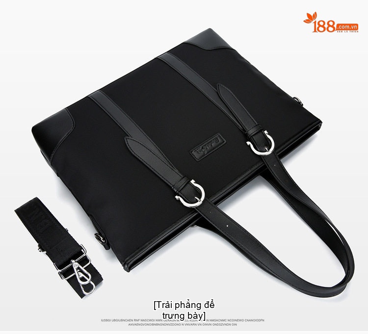 Túi Xách Tay Nam Công Sở Đựng Laptop Vải Oxford Chống Thấm Nước Màu Đen chi tiết 28