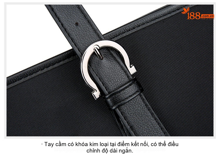 Túi Xách Tay Nam Công Sở Đựng Laptop Vải Oxford Chống Thấm Nước Màu Đen chi tiết 34