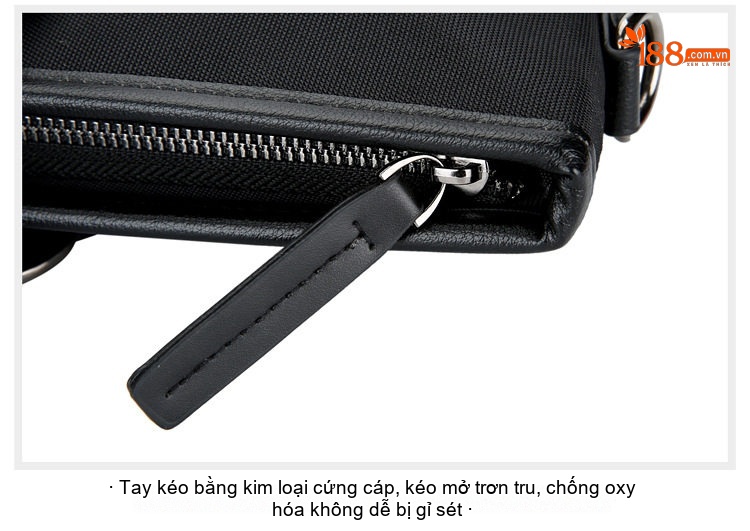 Túi Xách Tay Nam Công Sở Đựng Laptop Vải Oxford Chống Thấm Nước Màu Đen chi tiết 35