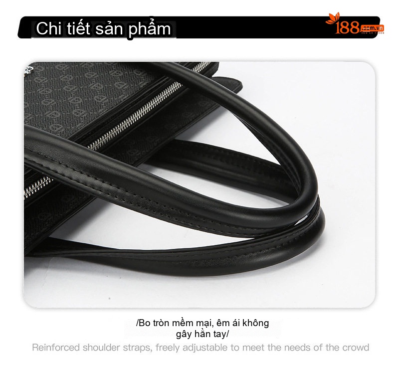 Túi Xách Tay Nam Công Sở Khóa Mật Mã Chống Trộm Đựng Tài Liệu Màu Đen Xám chi tiết 28