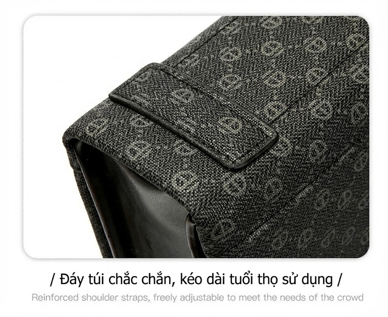 Túi Xách Tay Nam Công Sở Khóa Mật Mã Chống Trộm Đựng Tài Liệu Màu Đen Xám chi tiết 34