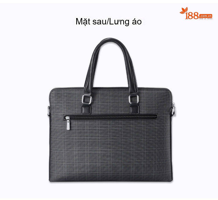 Túi Xách Tay Nam Công Sở PVC Chống Nước Đựng Laptop Có Dây Đeo Chéo Màu Xám, Xanh Navy chi tiết 11