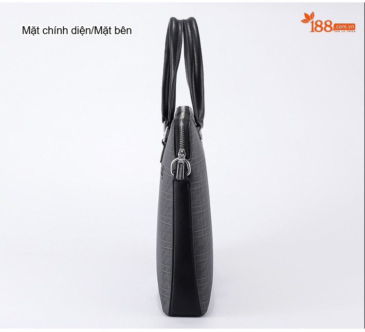 Túi Xách Tay Nam Công Sở PVC Chống Nước Đựng Laptop Có Dây Đeo Chéo Màu Xám, Xanh Navy chi tiết 12