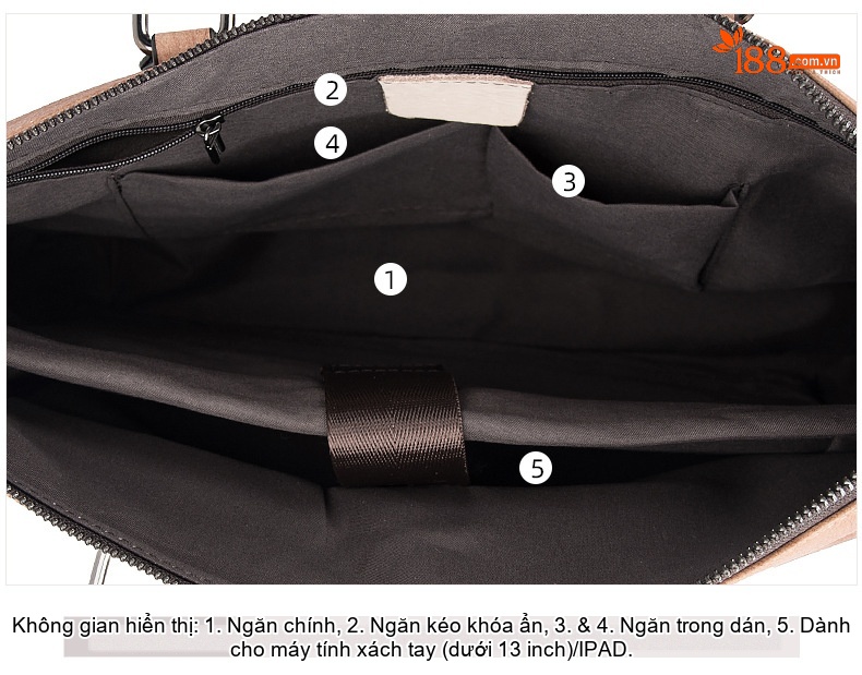 Túi Xách Tay Nam Da Bò Công Sở Đựng Laptop Màu Nâu, Xanh Dương chi tiết 23