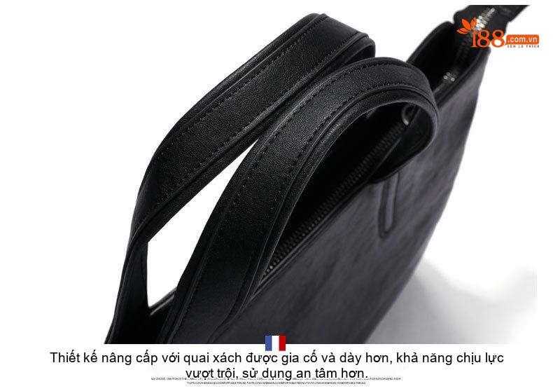 Túi Xách Tay Nam Da Bò Công Sở Đựng Laptop Sức Chứa Lớn Màu Đen chi tiết 20