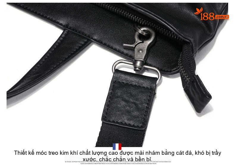 Túi Xách Tay Nam Da Bò Công Sở Đựng Laptop Sức Chứa Lớn Màu Đen chi tiết 21