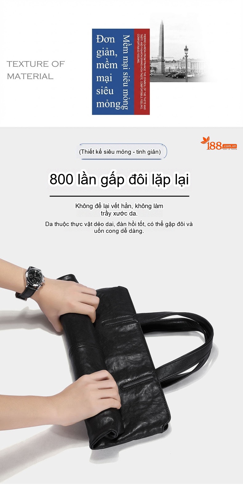 Túi Xách Tay Nam Da Bò Công Sở Đựng Laptop Sức Chứa Lớn Màu Đen chi tiết 4