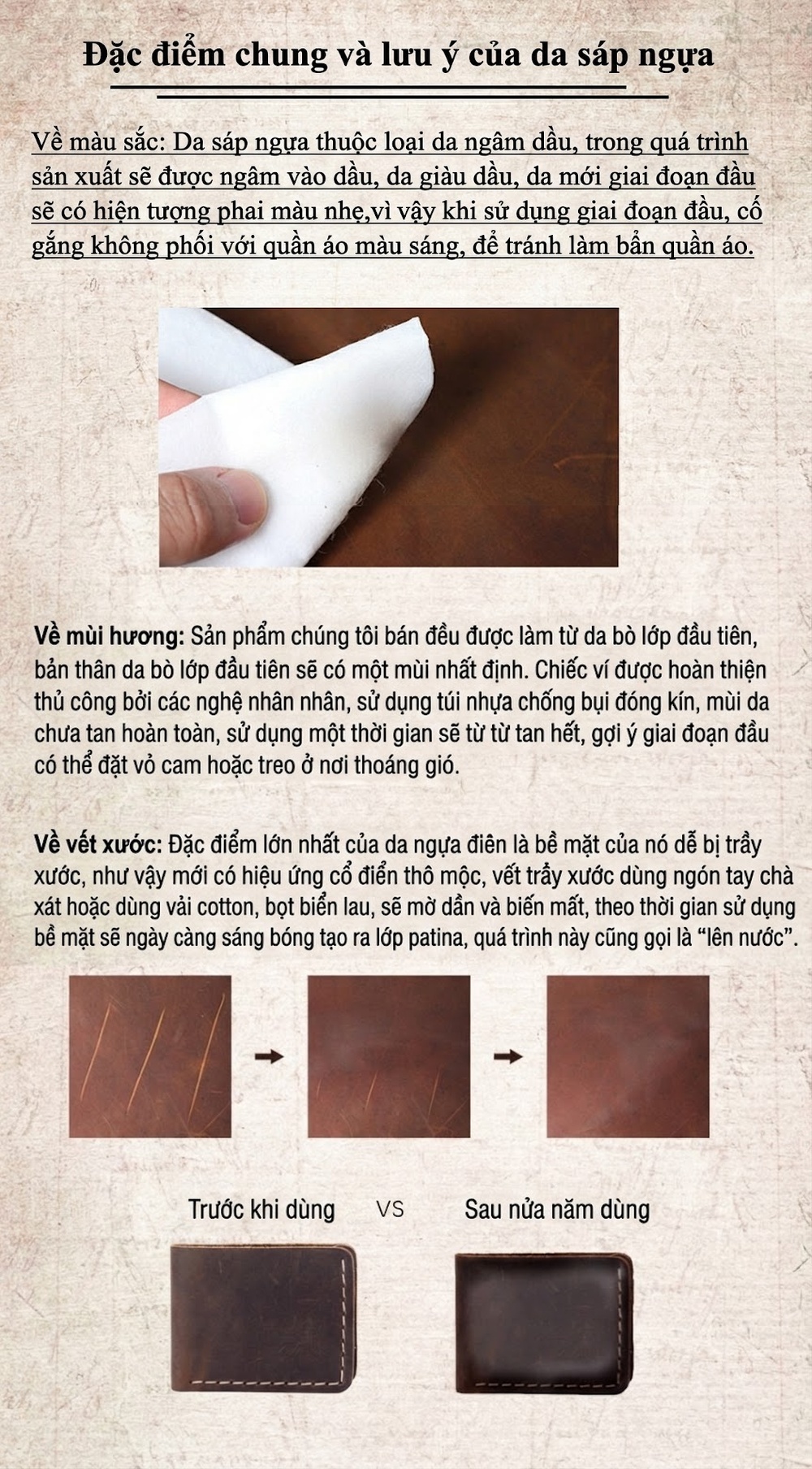 Túi Xách Tay Nam Da Bò Sáp Thủ Công Vintage Đựng Laptop Màu Nâu Đậm chi tiết 10