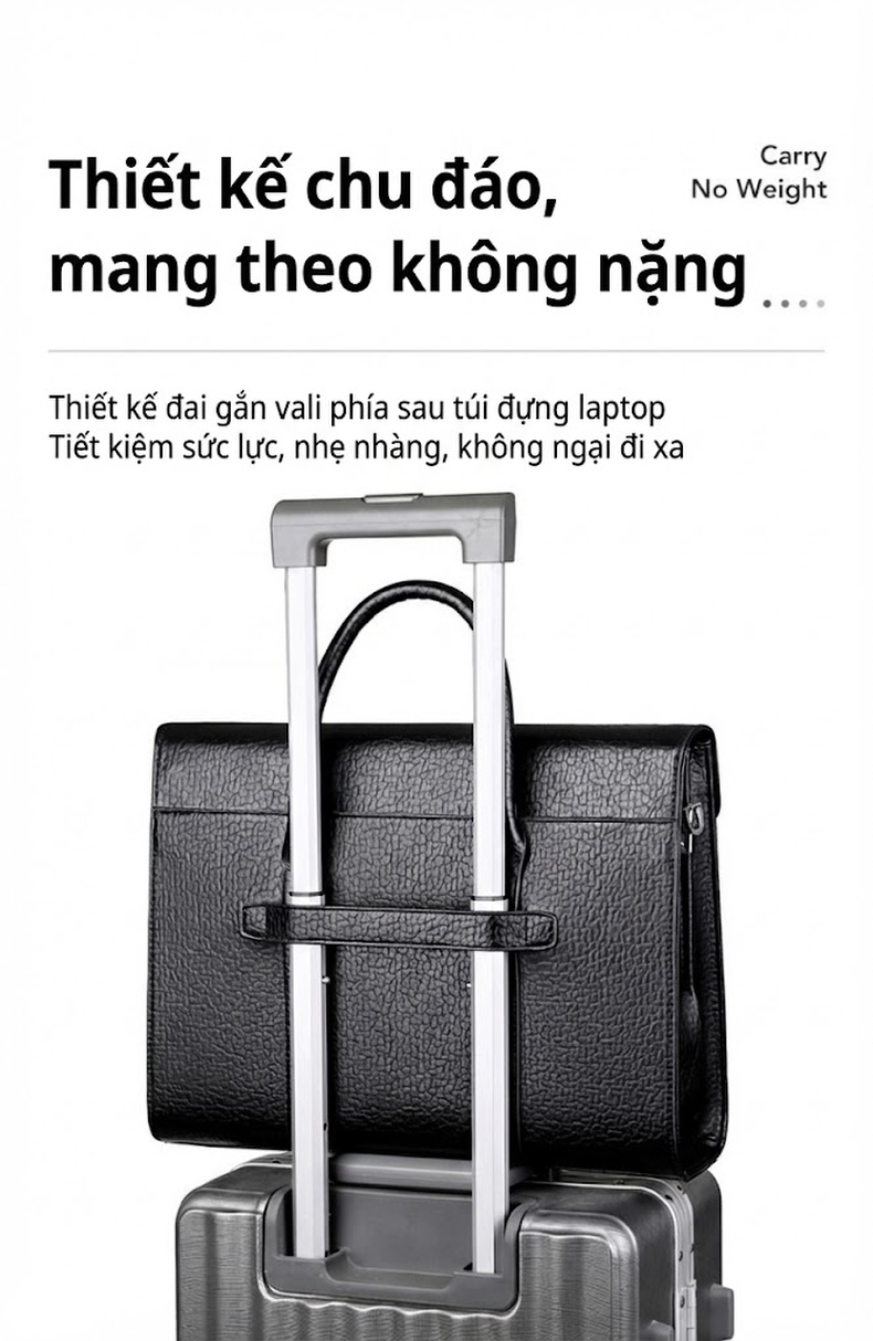 Túi Xách Tay Nam Da Mềm Công Sở Đựng Laptop Size Lớn Màu Đen, Nâu chi tiết 10