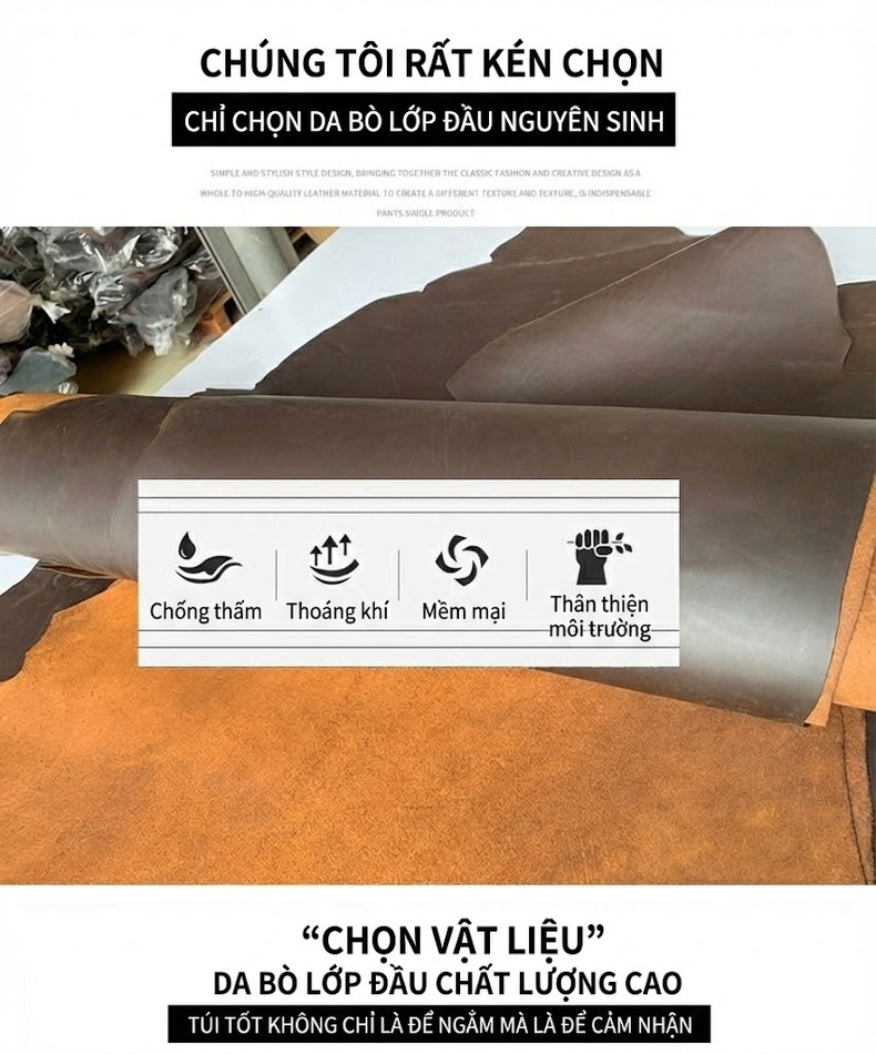 Túi Xách Tay Nam Da Thật Crazy Horse Đựng Laptop Công Sở Phong Cách Business Màu Nâu, Nâu Đậm chi tiết 8