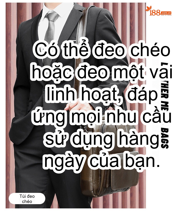 Túi Xách Tay Nam Da Thật Dáng Công Sở Chống Thấm Nước Đựng Ipad 12.9 Inch Màu Nâu chi tiết 3