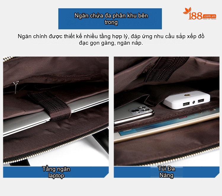 Túi Xách Tay Nam Da Thật Vân Cá Sấu Hai Khóa Kéo Đeo Vai Đựng Laptop Màu Đen chi tiết 8