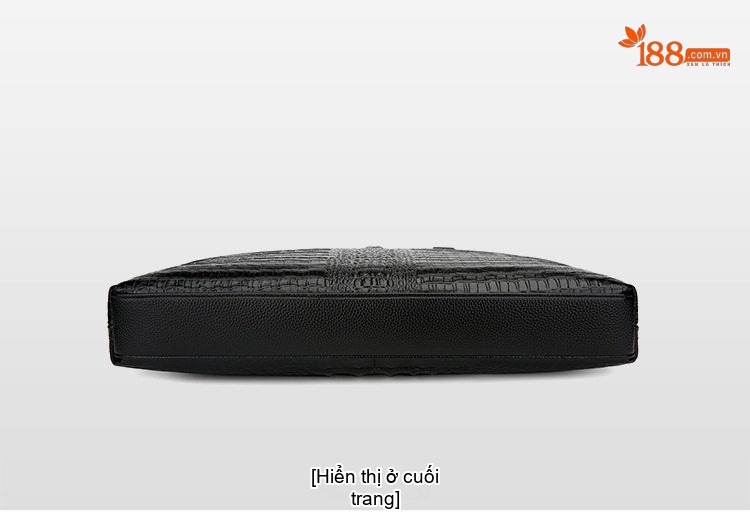Túi Xách Tay Nam Da Thật Vân Cá Sấu Hai Khóa Kéo Đeo Vai Đựng Laptop Màu Đen chi tiết 30