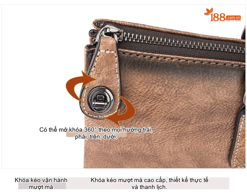 Túi Xách Tay Nam Da Thật Vintage Công Sở Đựng Tài Liệu Màu Nâu, Xám chi tiết 19