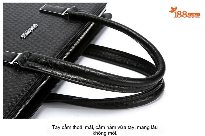 Túi Xách Tay Nam Khóa Mật Mã Chống Trộm Công Sở Đựng Tài Liệu Da Bóng Màu Đen, Nâu chi tiết 34