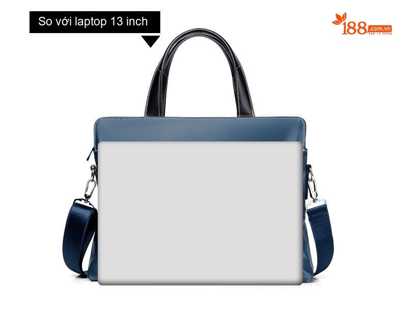 Túi Xách Tay Nam Vải Oxford Chống Nước Đựng Laptop Công Sở Đeo Chéo Màu Đen, Xanh Navy chi tiết 9