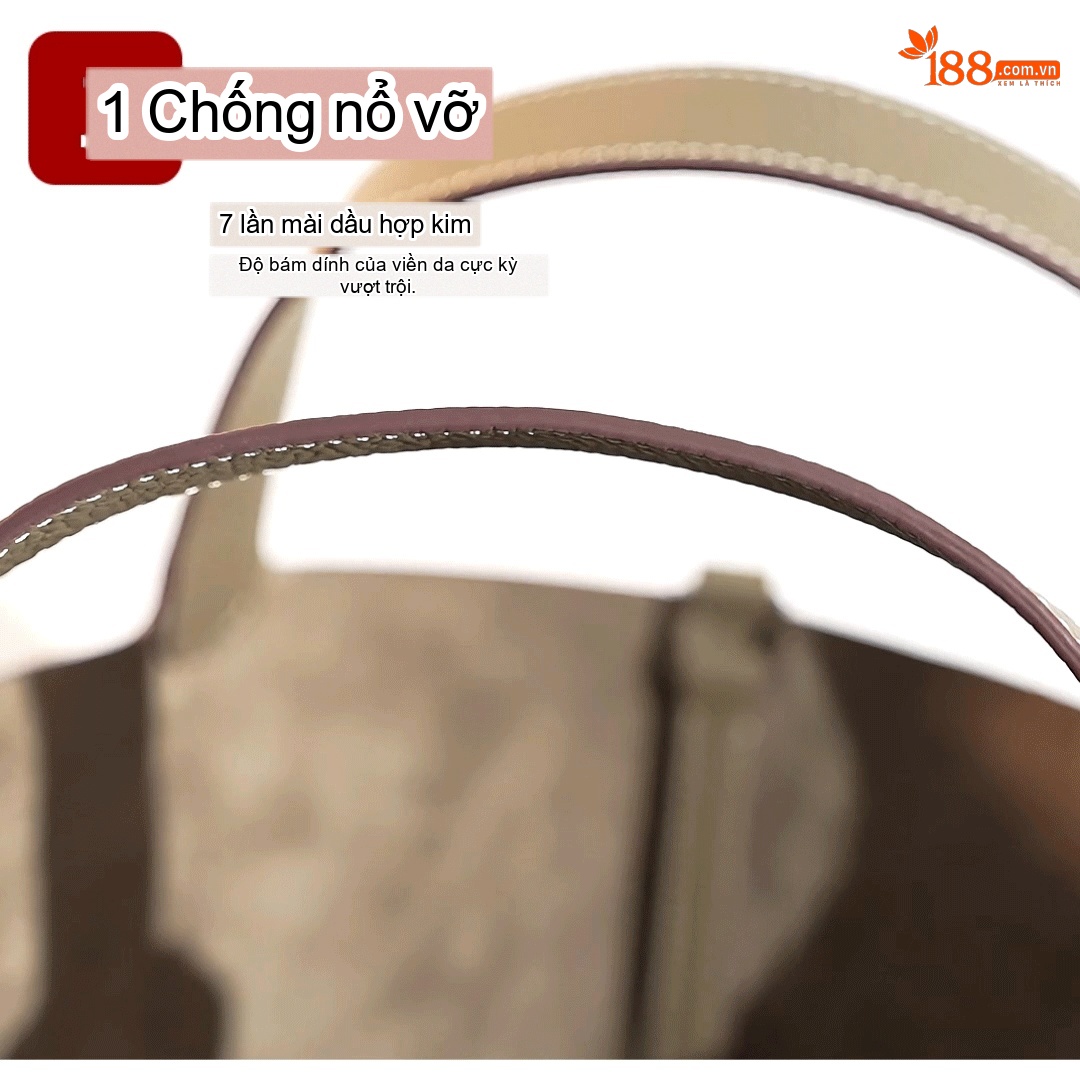 Túi Xách Tay Nữ Da Bò Cao Cấp Dung Tích Lớn Phong Cách Tiểu Thư Màu Nâu, Hồng, Trắng, Xám... chi tiết 4