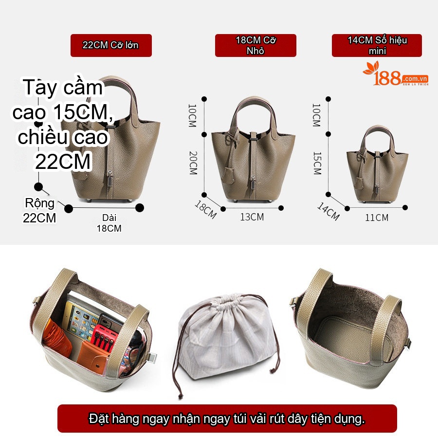 Túi Xách Tay Nữ Da Bò Cao Cấp Dung Tích Lớn Phong Cách Tiểu Thư Màu Nâu, Hồng, Trắng, Xám...