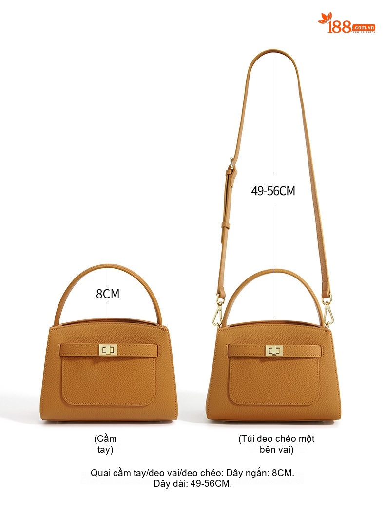 Túi Xách Tay Nữ Da Bò Cao Cấp Thiết Kế Tote Màu Nâu chi tiết 5